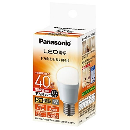 Panasonic LED light bulb base diameter 17mm light bulb 40W type equivalent light bulb color equivalent (4.3W) small light bulb downward type 1 piece included LDA4LHE17ESW2// Lamp
Panasonic LED light bulb base diameter 17mm light bulb 40W type equivalent light bulb color equivalent (4.3W) small light bulb downward type 1 piece included LDA4LHE17ESW2// Lamp