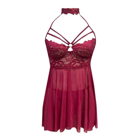 Cathalem Lingerie Sexy Women Sexy Lingerie Suspenders Halter Neck Nightdress Sexy Backless plus Size Lingerie Costumes for Women Underwear RD2 Small
Cathalem Lingerie Sexy Women Sexy Lingerie Suspenders Halter Neck Nightdress Sexy Backless plus Size Lingerie Costumes for Women Underwear RD2 Small