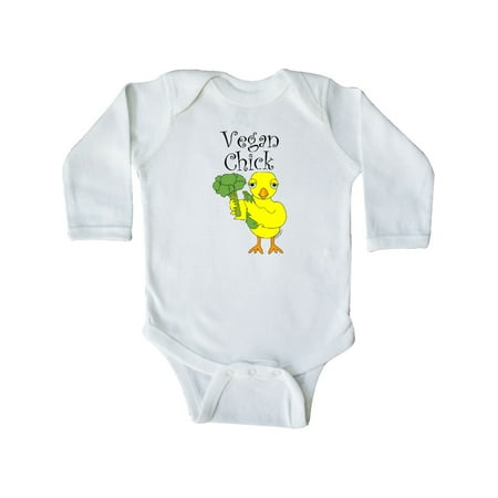 Inktastic Vegan Chick Gift Baby Girl Long Sleeve Bodysuit