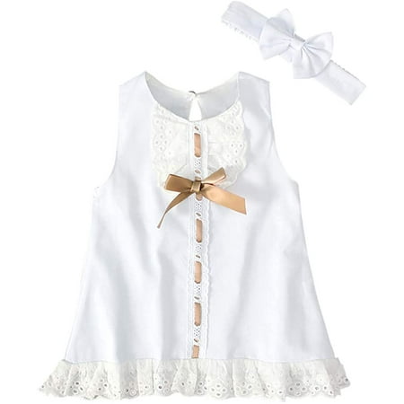 Arvbitana Baby Girls Summer Clothing Set Sleeveless Lace Ruffle Princess Dress+Elastic Bowknot Headband
Arvbitana Baby Girls Summer Clothing Set Sleeveless Lace Ruffle Princess Dress+Elastic Bowknot Headband