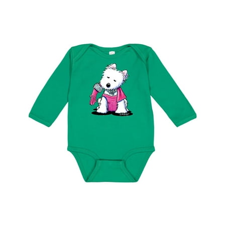 Inktastic Material Girl Westie Dog Gift Baby Girl Long Sleeve Bodysuit