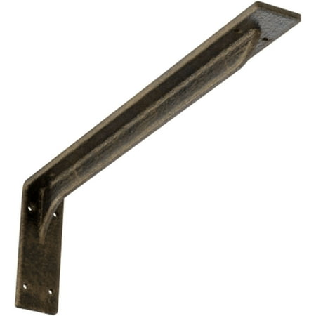 2 W x 20 D x 6 1/2 H Embrey Steel Bracket Antiqued Pale Gold