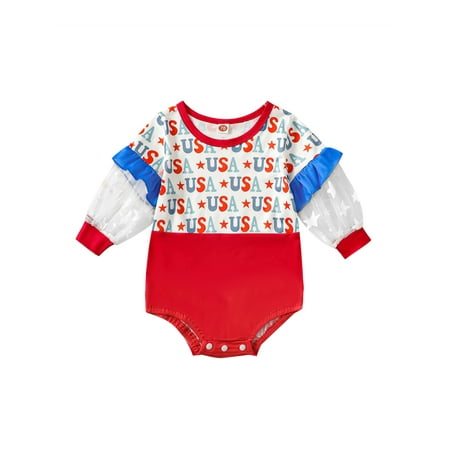 Newborn Baby Girl 4th of July Outfit Star Striped Long Sleeve Romper Bodysuit Jumpsuit American Flag Clothes
Newborn Baby Girl 4th of July Outfit Star Striped Long Sleeve Romper Bodysuit Jumpsuit American Flag Clothes