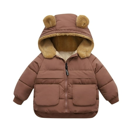 EHTMSAK Infant Baby Boy Girl Thicken Coat Toddler Child Fall Winter Zip Up Long Sleeve Outerwear Fleece Hooded Jackets Coffee 6M-3Y 100
EHTMSAK Infant Baby Boy Girl Thicken Coat Toddler Child Fall Winter Zip Up Long Sleeve Outerwear Fleece Hooded Jackets Coffee 6M-3Y 100