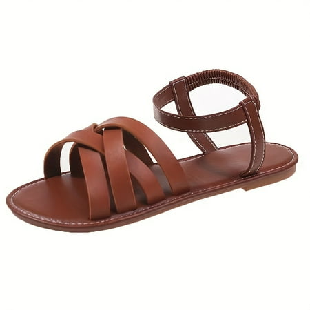 Women s Open Toe Elastic Strap Slip On Shoes Cross Strap Flat Sandals Casual Beach Sandals
Women s Open Toe Elastic Strap Slip On Shoes Cross Strap Flat Sandals Casual Beach Sandals