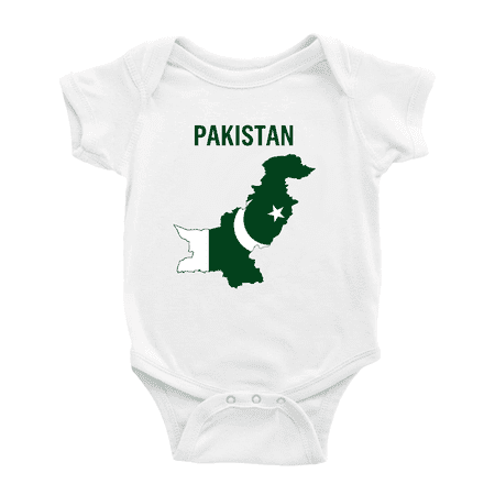 Pakistan Map Flag Cute Baby Romper (White 0-3 Months)
