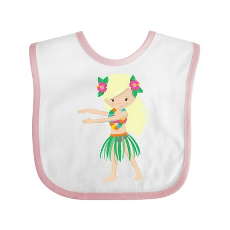 Inktastic Blonde Hula Girl Gift Baby Girl Bib