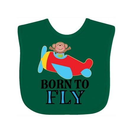 Inktastic Boys Future Pilot Monkey Airplane Gift Baby Boy Bib