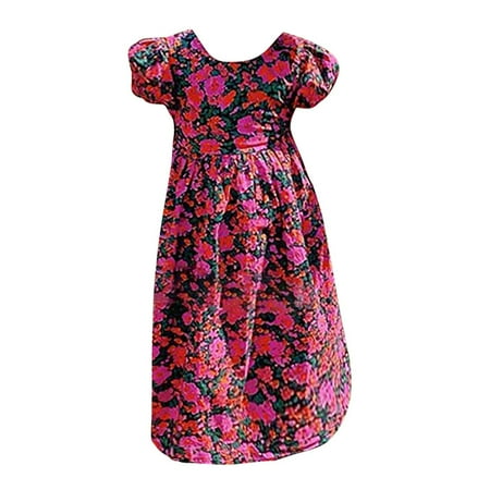 Summer Dresses For Girls Toddler Print Ruffle Trim Round Neck Puff Sleeve Flared A Line Floral Dress For 4-5 Years
Summer Dresses For Girls Toddler Print Ruffle Trim Round Neck Puff Sleeve Flared A Line Floral Dress For 4-5 Years