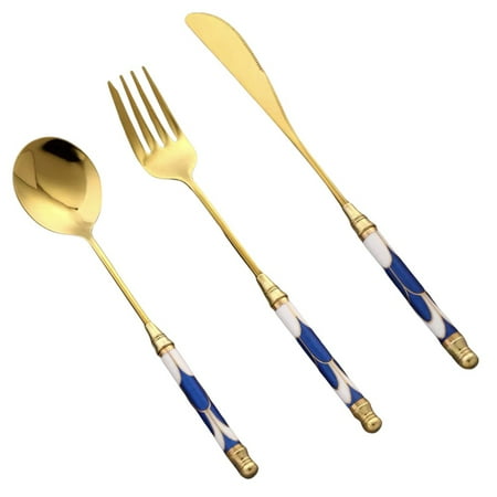 3Pcs Stainless Steel Cutlery Set Gold Dinnerware Spoon and fork Knife Dinner Dinnerware Set G
3Pcs Stainless Steel Cutlery Set Gold Dinnerware Spoon and fork Knife Dinner Dinnerware Set G