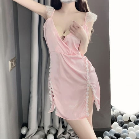 Lingerie For Women Lace Backless Pajamas Solid Color Sling Nightdress Lace Slit Underwear Women Lingerie Set Two Piece Pregnancy Lingerie for Women plus Size
Lingerie For Women Lace Backless Pajamas Solid Color Sling Nightdress Lace Slit Underwear Women Lingerie Set Two Piece Pregnancy Lingerie for Women plus Size