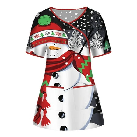 purcolt Scrubs Top for Women Women Short Sleeve V-neck Tops Working Uniform Christmas Thanksgiving Blouse
purcolt Scrubs Top for Women Women Short Sleeve V-neck Tops Working Uniform Christmas Thanksgiving Blouse