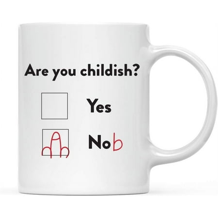 Andaz Press 11oz. Funny Coffee Mug Gift are You Childish Yes Nob Checkbox Graphic 1-Pack Includes Gift Box 
Andaz Press 11oz. Funny Coffee Mug Gift are You Childish Yes Nob Checkbox Graphic 1-Pack Includes Gift Box