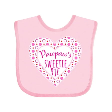 Inktastic Pawpaw s Sweetie Pie with Pink Hearts Gift Baby Boy or Baby Girl Bib