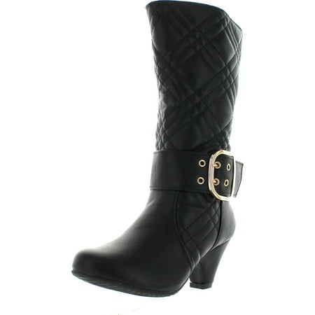 Lucky Top Cookie-1K Children Girl s Quilted Buckle Mid Heel Knee High Riding Boots Black 11
Lucky Top Cookie-1K Children Girl s Quilted Buckle Mid Heel Knee High Riding Boots Black 11