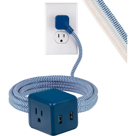 3-Outlet Extension Cord Cube with 2 USB Ports (2.4 AMPS) 10 Ft Braided Cord Power Strip Outlet Extender
3-Outlet Extension Cord Cube with 2 USB Ports (2.4 AMPS) 10 Ft Braided Cord Power Strip Outlet Extender