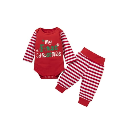 Fanvereka Two Piece Baby’s Clothes Christmas Letter Print Long Sleeve Romper and Stripe Long Pants
Fanvereka Two Piece Baby’s Clothes Christmas Letter Print Long Sleeve Romper and Stripe Long Pants