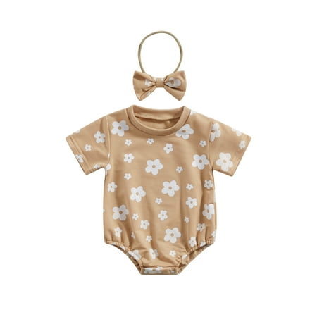 Baby Girls Romper Summer Short Sleeve Round Neck Floral Print Casual Party Street Short Jumpsuit + Headband
Baby Girls Romper Summer Short Sleeve Round Neck Floral Print Casual Party Street Short Jumpsuit + Headband