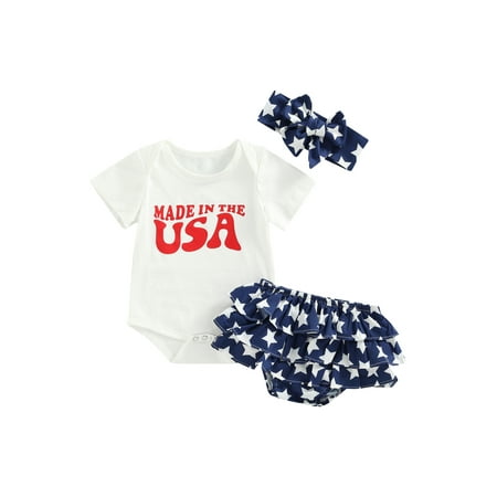 Newborn Baby Girl My 1st 4th of July Outfits Short Sleeve Romper American Flag Ruffle Shorts Independence Day Clothes Set
Newborn Baby Girl My 1st 4th of July Outfits Short Sleeve Romper American Flag Ruffle Shorts Independence Day Clothes Set