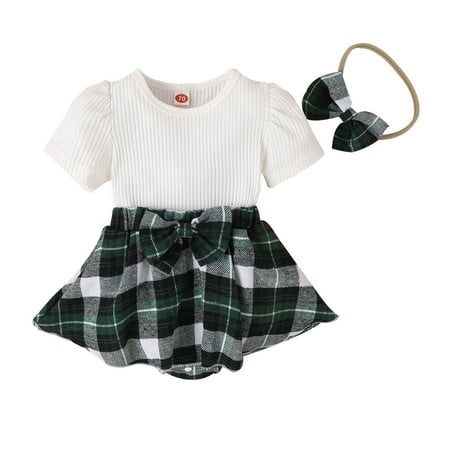 Girls Short Sleeve Ribbed Plaid Romper Bodysuit Headbands 2pcs Sets Outfits Fashion Sweatshirt And Pants for Girls Baby Bouquet Made with Baby Clothes
Girls Short Sleeve Ribbed Plaid Romper Bodysuit Headbands 2pcs Sets Outfits Fashion Sweatshirt And Pants for Girls Baby Bouquet Made with Baby Clothes