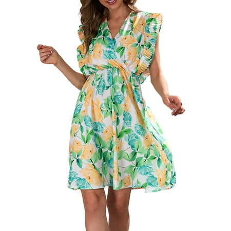 Womens Sundresses Women s Elegant Cute V Neck Flower Print Corset Sleeveless Dress
Womens Sundresses Women s Elegant Cute V Neck Flower Print Corset Sleeveless Dress