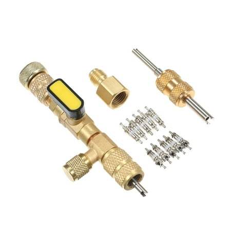 Valve Core Remover Installer Tool with Dual Size SAE 1/4 & 5/16 Port Compatible with R22 R12 R407 R410 R404 R600
Valve Core Remover Installer Tool with Dual Size SAE 1/4 & 5/16 Port Compatible with R22 R12 R407 R410 R404 R600