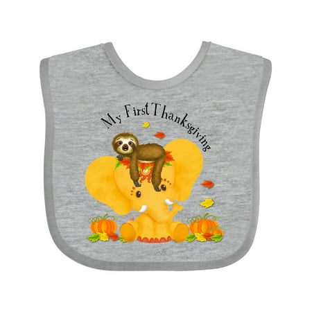 Inktastic My First Thanksgiving Elephant Etana and Sedrick Sloth Gift Baby Boy or Baby Girl Bib
Inktastic My First Thanksgiving Elephant Etana and Sedrick Sloth Gift Baby Boy or Baby Girl Bib