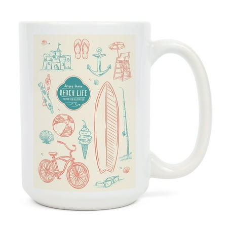 15 fl oz Ceramic Mug Jersey Shore The Beach Life Collage Dishwasher & Microwave Safe
15 fl oz Ceramic Mug Jersey Shore The Beach Life Collage Dishwasher & Microwave Safe