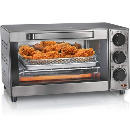 4 Slice Countertop Toaster Oven - Air Fryer Fits 9” Pizza (Stainless Steel)