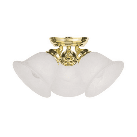 Semi Flush Mounts 3 Light With White Alabaster Glass Polished Brass size 14.5 in 180 Watts - World of Crystal
Semi Flush Mounts 3 Light With White Alabaster Glass Polished Brass size 14.5 in 180 Watts - World of Crystal