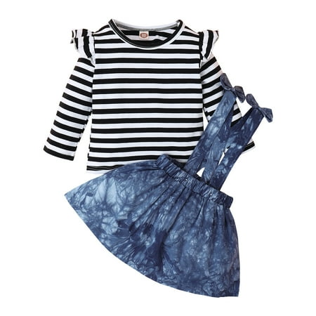 KIMI BEAR Infant Girls Outfits 12 Months Infant Girls Autumn Outfits 18 Months Infant Girls Sweet Striped Long Sleeve Top + Suspender Dress 2PCs Set Black + White
KIMI BEAR Infant Girls Outfits 12 Months Infant Girls Autumn Outfits 18 Months Infant Girls Sweet Striped Long Sleeve Top + Suspender Dress 2PCs Set Black + White
