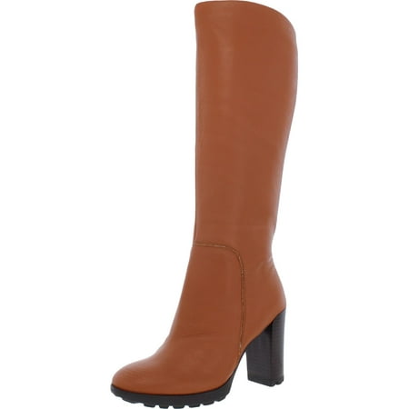 Kenneth Cole New York Womens Jackie Lug Boot Leather Lug Heel Knee-High Boots