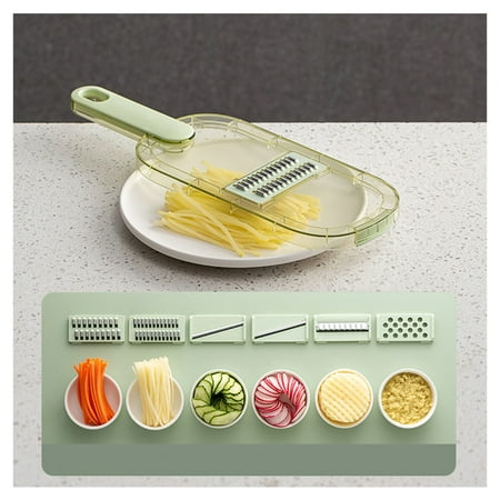 Vegetable Grater with Handle and Bowl Grating Slicer Box with Interchangeable Cutters & Food Holder Fruit & Vegetable Tools Clear Green B
Vegetable Grater with Handle and Bowl Grating Slicer Box with Interchangeable Cutters & Food Holder Fruit & Vegetable Tools Clear Green B