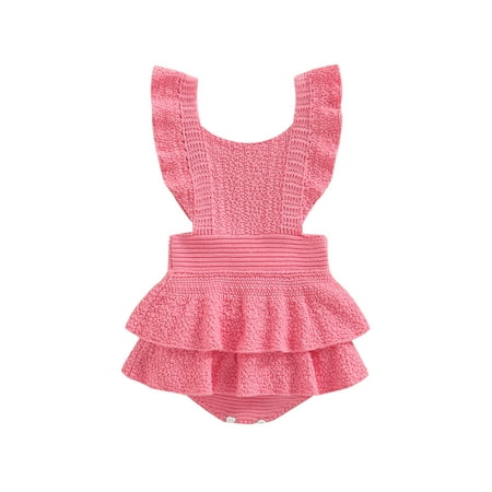 Baby Girls Knitting Romper Solid Color Fly Sleeve Ruffle Hem Casual Party Street Spring Fall Summer Romper 0-24 Months
Baby Girls Knitting Romper Solid Color Fly Sleeve Ruffle Hem Casual Party Street Spring Fall Summer Romper 0-24 Months