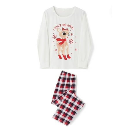 Gureui Matching Christmas Family Pajamas Long Sleeve Cute Cartoon Deer Letter Print T-Shirt + Plaid Pants Sleepwear Set for Adult/Kid/Baby
Gureui Matching Christmas Family Pajamas Long Sleeve Cute Cartoon Deer Letter Print T-Shirt + Plaid Pants Sleepwear Set for Adult/Kid/Baby