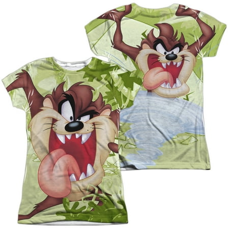 Looney Tunes - Taz (Front/Back Print) - Juniors Cap Sleeve Shirt - XX-Large