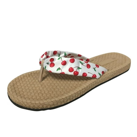 Slippers for Women Fashion Spring And Summer Women Slippers Straw Espadrille Fruit Pattern Sandals Flip Flops Beach Flat Bottom Womens Slippers Pu White 37
Slippers for Women Fashion Spring And Summer Women Slippers Straw Espadrille Fruit Pattern Sandals Flip Flops Beach Flat Bottom Womens Slippers Pu White 37