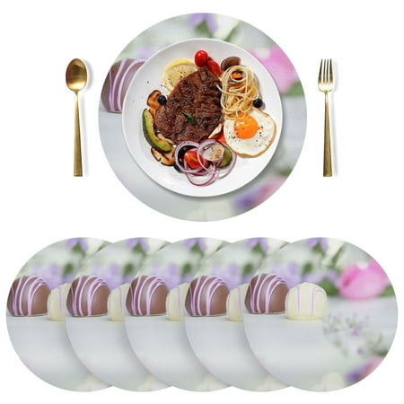 Round Placemats Plate Mats 15 Inch Non-Slip Heat Resistant Washable PVC Set Table Decoration for Kitchen Dining White and Black Chocolate
Round Placemats Plate Mats 15 Inch Non-Slip Heat Resistant Washable PVC Set Table Decoration for Kitchen Dining White and Black Chocolate