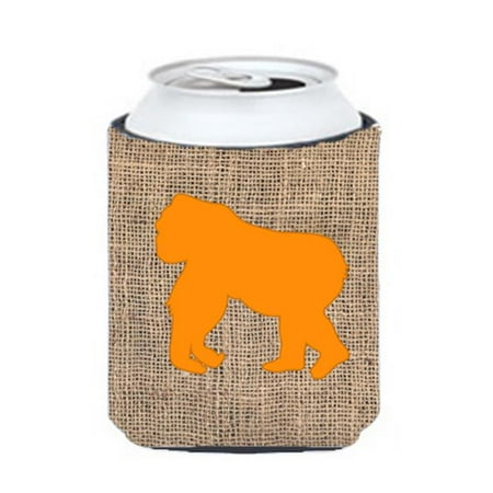 Gorilla Burlap And Orange Can Or Bottle Hugger