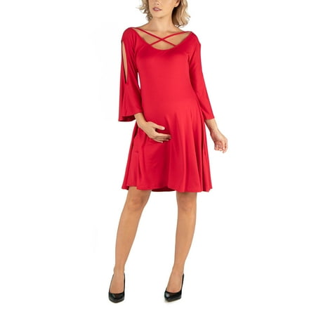 24seven Comfort Apparel Maternity Knee Length Cold Shoulder Dress M0116001 Made in USA
24seven Comfort Apparel Maternity Knee Length Cold Shoulder Dress M0116001 Made in USA