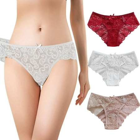 TAIAOJING Thongs For Women Ruffle Three-piece Low Lace Hollow Bow Underwear Waist Comfortable Bikini Panties
TAIAOJING Thongs For Women Ruffle Three-piece Low Lace Hollow Bow Underwear Waist Comfortable Bikini Panties