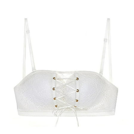 Strapless Lace Drawstring Bandeau for Daliy Push up Sponge Bra with Detachable Strap for Wedding Party Fall-off-proof White 34/75D
Strapless Lace Drawstring Bandeau for Daliy Push up Sponge Bra with Detachable Strap for Wedding Party Fall-off-proof White 34/75D