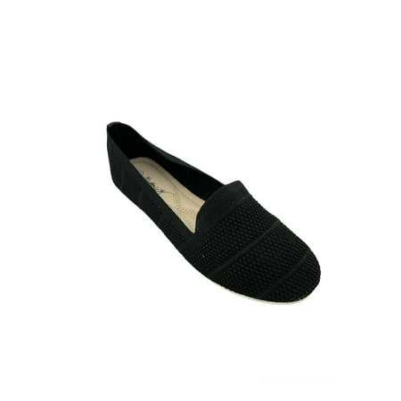 Victoria K Solid Knitted Textured Everyday Ladies Flats