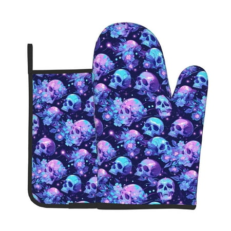 Easygdp crystal Skull flower star Oven Mitts and Pot Holders 2 pcs Set High Heat Resistant Kitchen Oven Glove for Baking and Cooking
Easygdp crystal Skull flower star Oven Mitts and Pot Holders 2 pcs Set High Heat Resistant Kitchen Oven Glove for Baking and Cooking