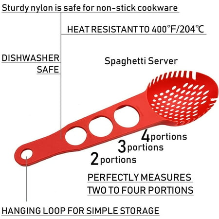 pasta fork Nylon Spaghetti Server Non-Stick Pasta Fork Slotted Spoon Food Strainer with Spaghetti Measure Tool Strainer Ladle
pasta fork Nylon Spaghetti Server Non-Stick Pasta Fork Slotted Spoon Food Strainer with Spaghetti Measure Tool Strainer Ladle