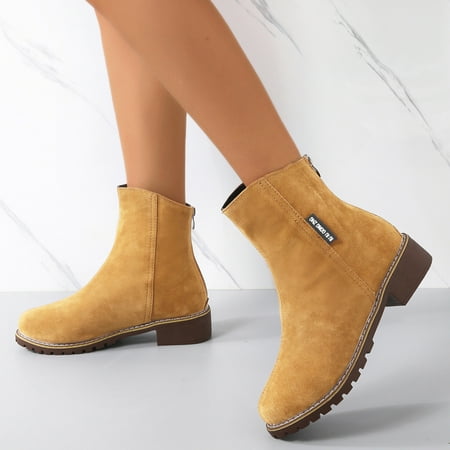 ERTUTUYI Ladies Vintage Solid Suede Back Zipper British Style Thick Heel Short Boots Brown 41
ERTUTUYI Ladies Vintage Solid Suede Back Zipper British Style Thick Heel Short Boots Brown 41