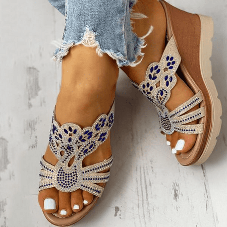 Women‘s Rhinestone Cut-out Wedge Sandals Open Toe Non-slip Slides Shoes Lightweight Outdoor Slippers
Women‘s Rhinestone Cut-out Wedge Sandals Open Toe Non-slip Slides Shoes Lightweight Outdoor Slippers