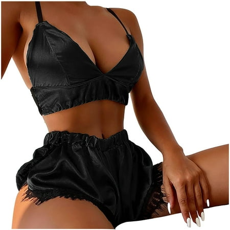 nsendm Women s Lace Sexy Gathered Thin Wireless Bra Set Lingerie Underwear Pajamas Set Lace Garter Belt with Stockings Set Underwear Black Small
nsendm Women s Lace Sexy Gathered Thin Wireless Bra Set Lingerie Underwear Pajamas Set Lace Garter Belt with Stockings Set Underwear Black Small