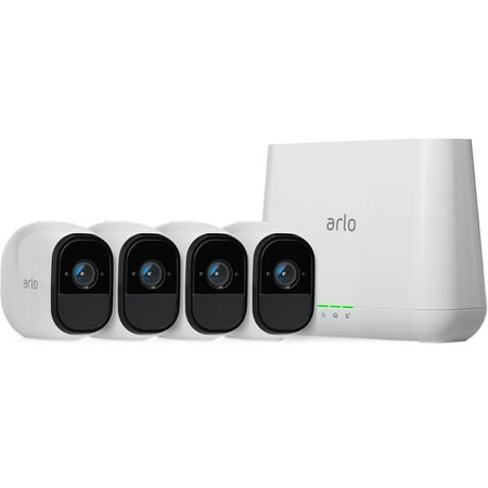 Arlo Pro 720P HD Security Camera System VMS4430 - 4 Wire-Free Rechargeable Battery Cameras with Two-Way Audio, Indoor/Outdoor, Night Vision, Motion Detection