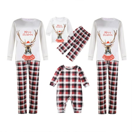 QILINXUAN Family Christmas Pjs Matching Sets Baby Christmas Matching Jammies for Adults and Kids Holiday Xmas Sleepwear Set